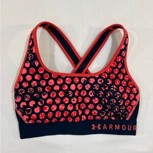 Under Armour Crossback Compression Sports Bra Orange and Navy Blue Size Small
